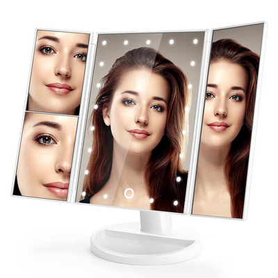 Portable Lighting Makeup Mirror with Lights and Magnification – Natural, Warm & Cool Lighting for Precise Beauty