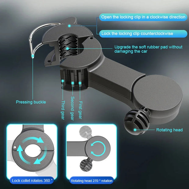 Portable Dual-Head Car Seat Cooling Fan – 360° Adjustable USB Electric Fan for Backseat, Kids