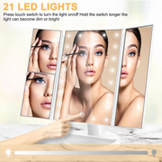Portable Lighting Makeup Mirror with Lights and Magnification – Natural, Warm & Cool Lighting for Precise Beauty