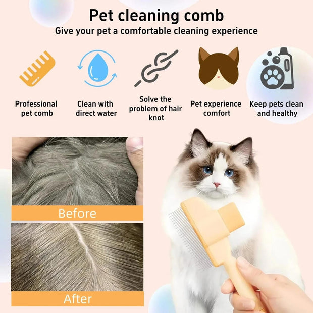 Pet Hair & Flea Comb – Gentle Grooming for Cats & Dogs, Removes Loose Fur & Parasites