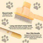 Pet Hair & Flea Comb – Gentle Grooming for Cats & Dogs, Removes Loose Fur & Parasites