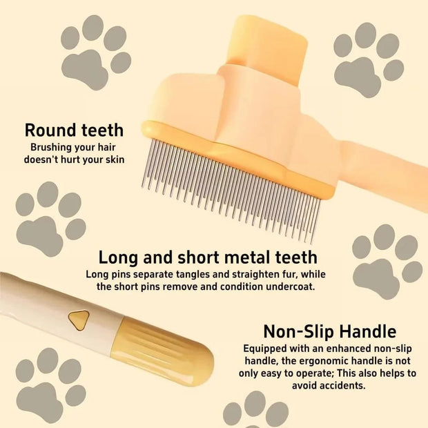 Pet Hair & Flea Comb – Gentle Grooming for Cats & Dogs, Removes Loose Fur & Parasites