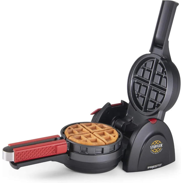 Presto 5 in. 900-Watt Black Belgian Stuffler Stuffed Waffle Maker
