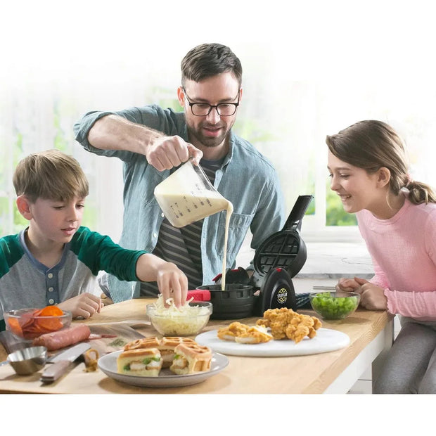 Presto 5 in. 900-Watt Black Belgian Stuffler Stuffed Waffle Maker